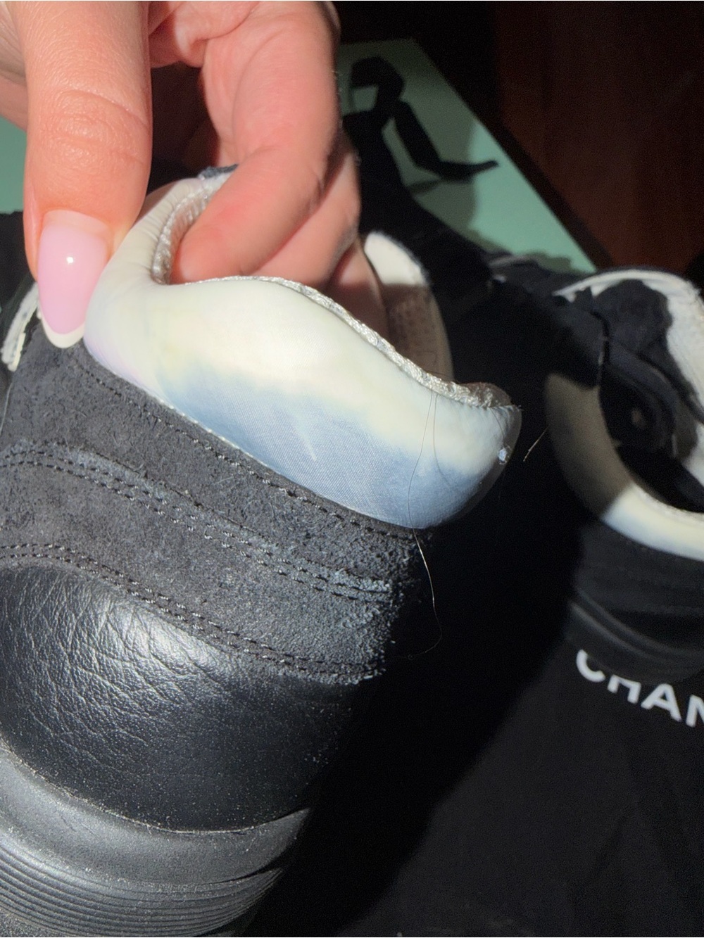CHANEL Black White Sneakers - Picture 3 of 6